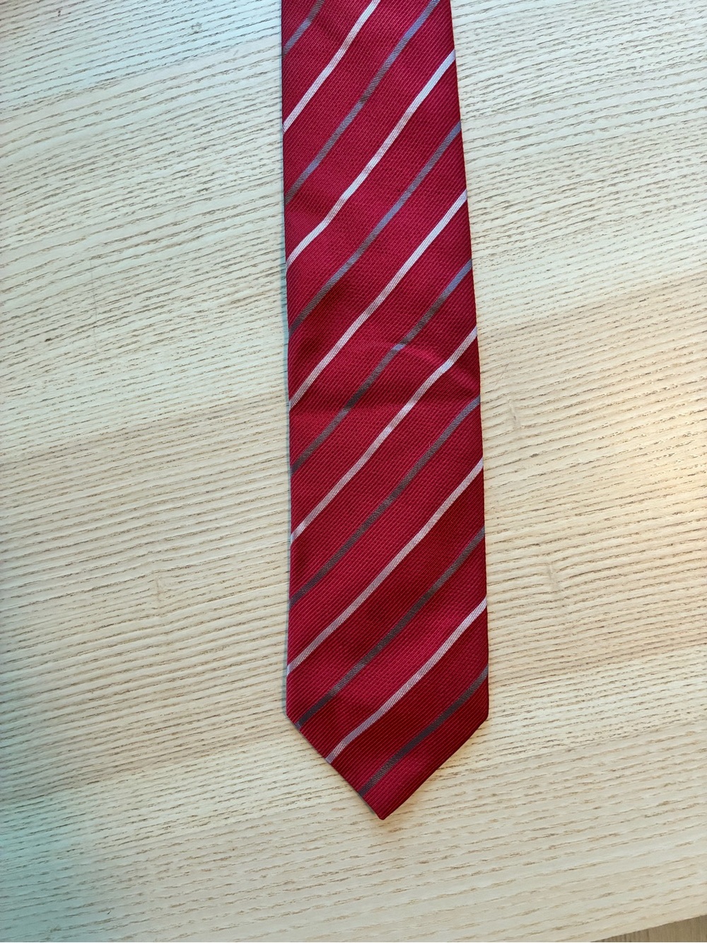Armani Vintage Silk Red Striped Tie